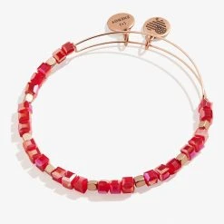 Dazzle Beaded Bangle, Raspberry