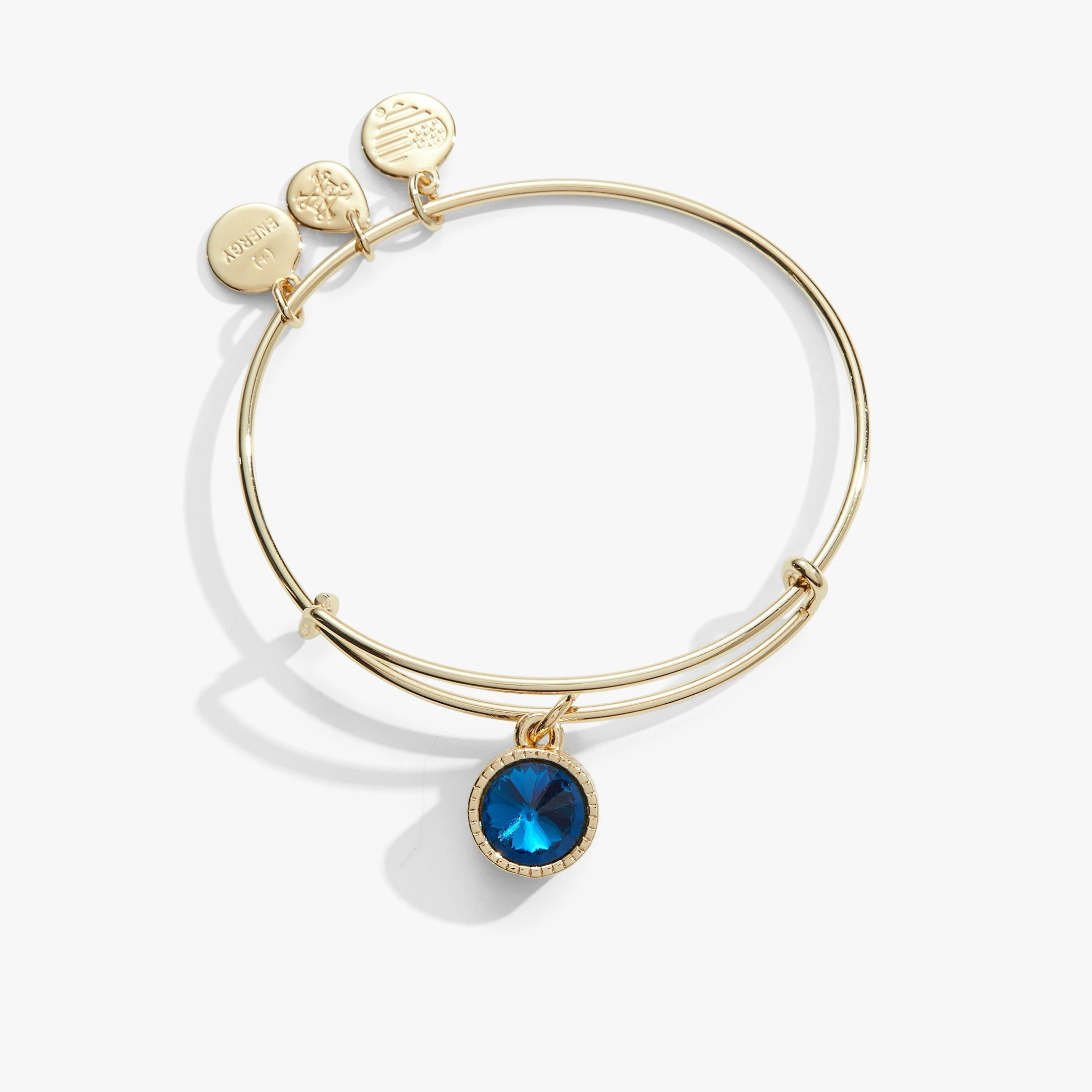 December Birthstone Charm Bangle, Blue Zircon 6 December Birthstone Charm Bangle, Blue Zircon - Image 4