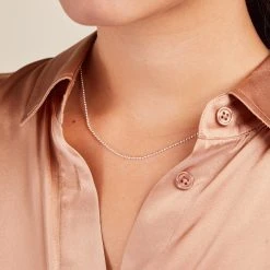 Delicate Ball Chain Necklace -Alex And Ani Bracelets Shop delicate ball chain necklace adjustable A21ENBALL18SS