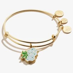 Delphinium Flower Mantra Charm Bangle -Alex And Ani Bracelets Shop delphinium flower charm bangle bracelet front A21EBDELSG