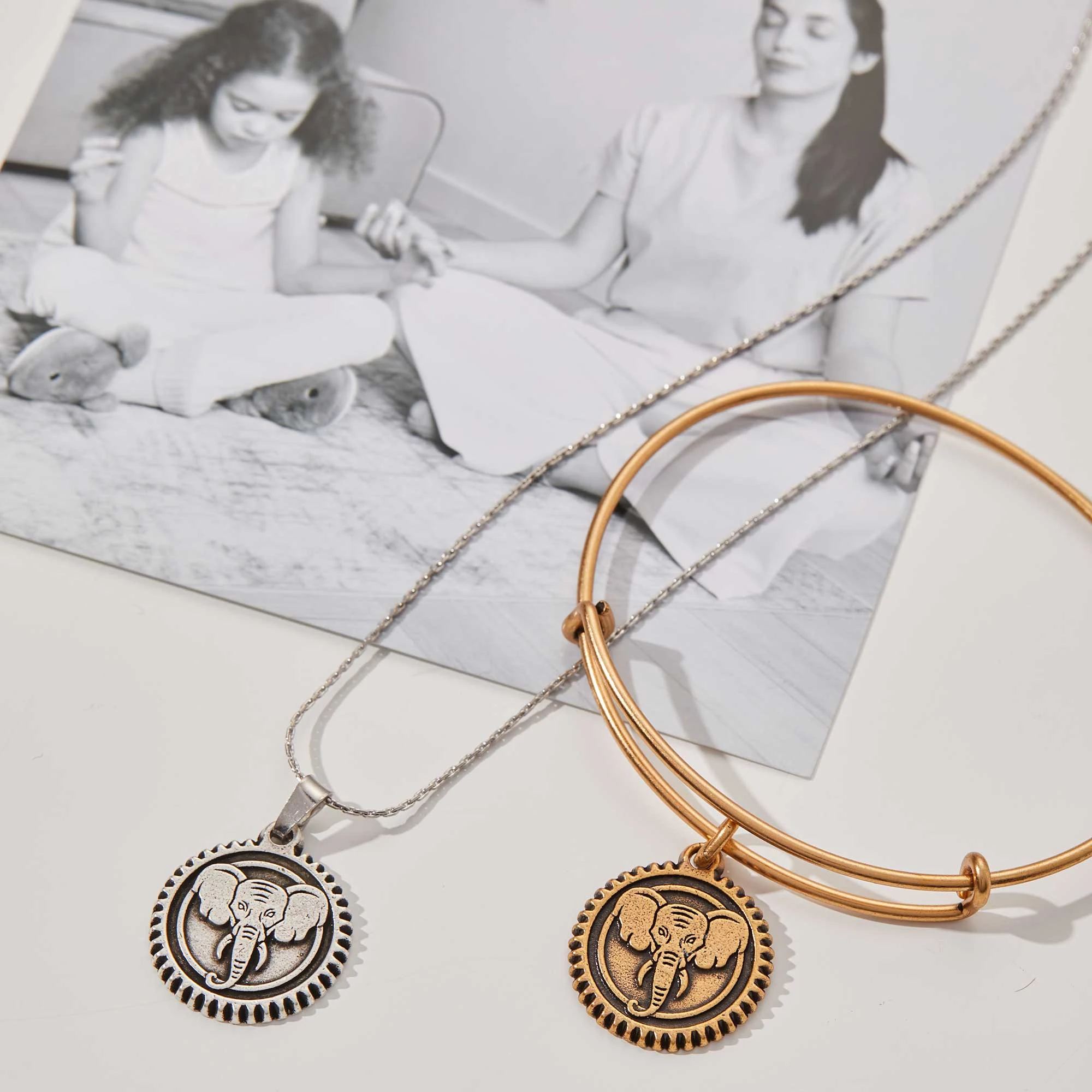 Elephant Embossed Charm Necklace 9 Elephant Embossed Charm Necklace - Image 7