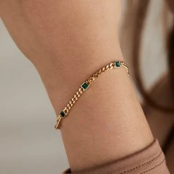 Emerald Curb Chain Bracelet, May Birthstone -Alex And Ani Bracelets Shop emerald curb chain bracelet may birthstone model AA7398235SG