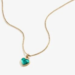 Emerald Heart Necklace, May Birthstone -Alex And Ani Bracelets Shop emerald heart necklace may birthstone front A22ENHRT5SG