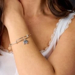 2023 Graduation Cap Charm Bangle Bracelet -Alex And Ani Bracelets Shop engravable 2023 graduation cap charm bangle bracelet on model2 AA744823SS 1200x1200 bd93c0f