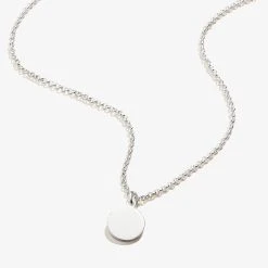 Engravable Small Circle Charm Necklace, 19'' 12 Engravable Small Circle Charm Necklace, 19'' -Alex And Ani Bracelets Shop engravable circle charm necklace adjustable 19 front EN21ENBRND12SS