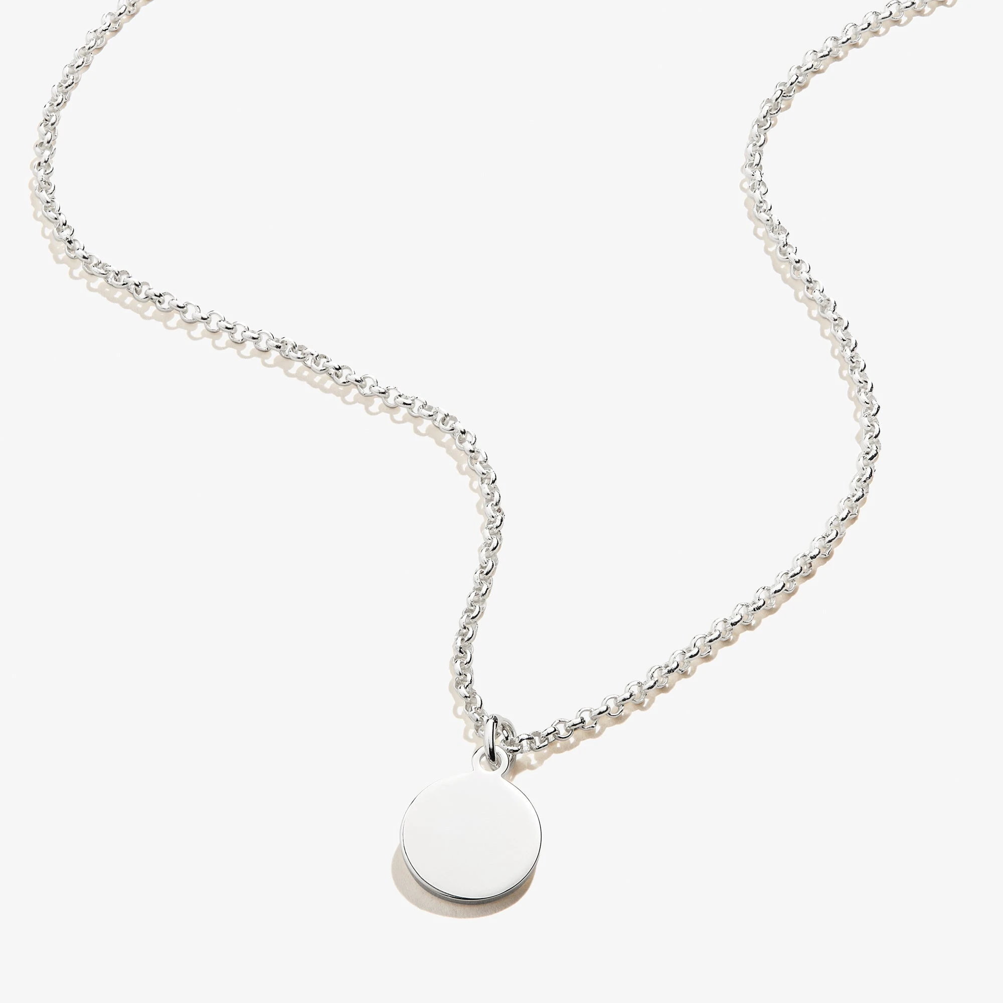 Engravable Small Circle Charm Necklace, 19'' 5 Engravable Small Circle Charm Necklace, 19'' - Image 3