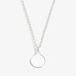 Engravable Small Circle Charm Necklace, 19''