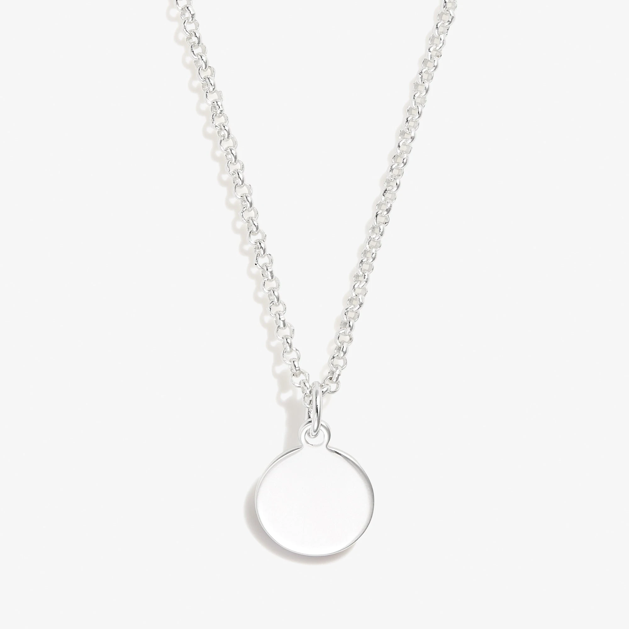 Engravable Small Circle Charm Necklace, 19'' 3 Engravable Small Circle Charm Necklace, 19''