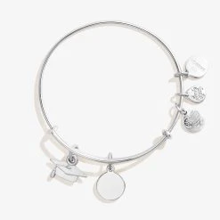 Engravable Graduation Cap Duo Charm Bangle