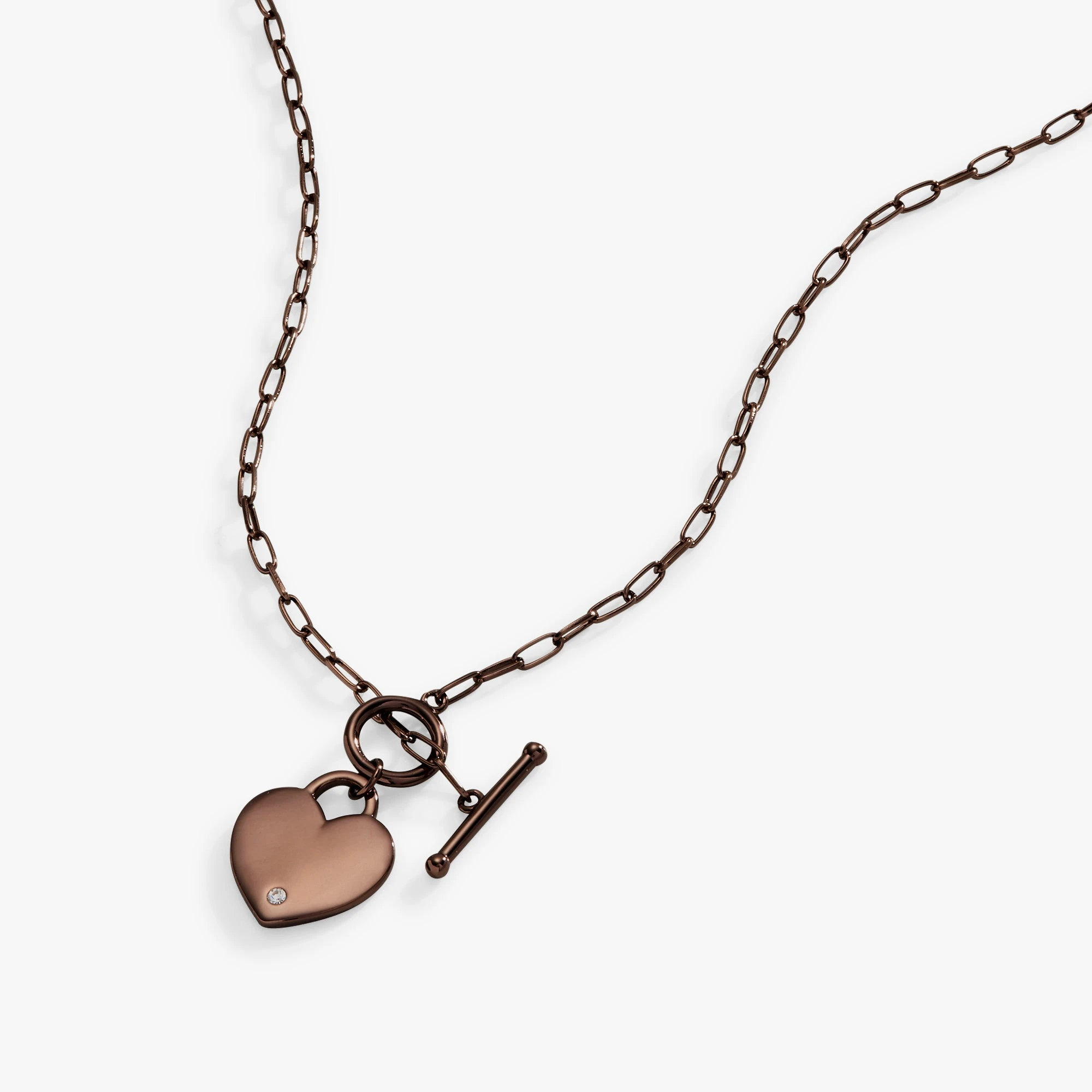 Engravable Heart Charm And Crystal Accent Toggle Necklace 5 Engravable Heart Charm And Crystal Accent Toggle Necklace - Image 3