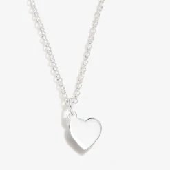 Engravable Small Heart Charm Necklace, 19''