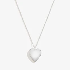 Engravable Heart Locket Necklace, Adjustable