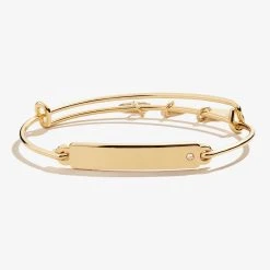 Engravable Inline Bar Bangle With Crystal Accent -Alex And Ani Bracelets Shop engravable inline bar bangle crystal accent top EN21EBBARSG