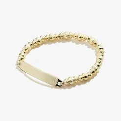 Engravable Inline Bar Stretch Bracelet With Crystal Accent -Alex And Ani Bracelets Shop engravable inline bar beaded stretch bracelet crystal accent front EN21STBARSG