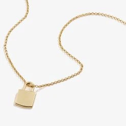 Engravable Lock Necklace, 20'' -Alex And Ani Bracelets Shop engravable lock necklace E22ENLCKSG FRONT