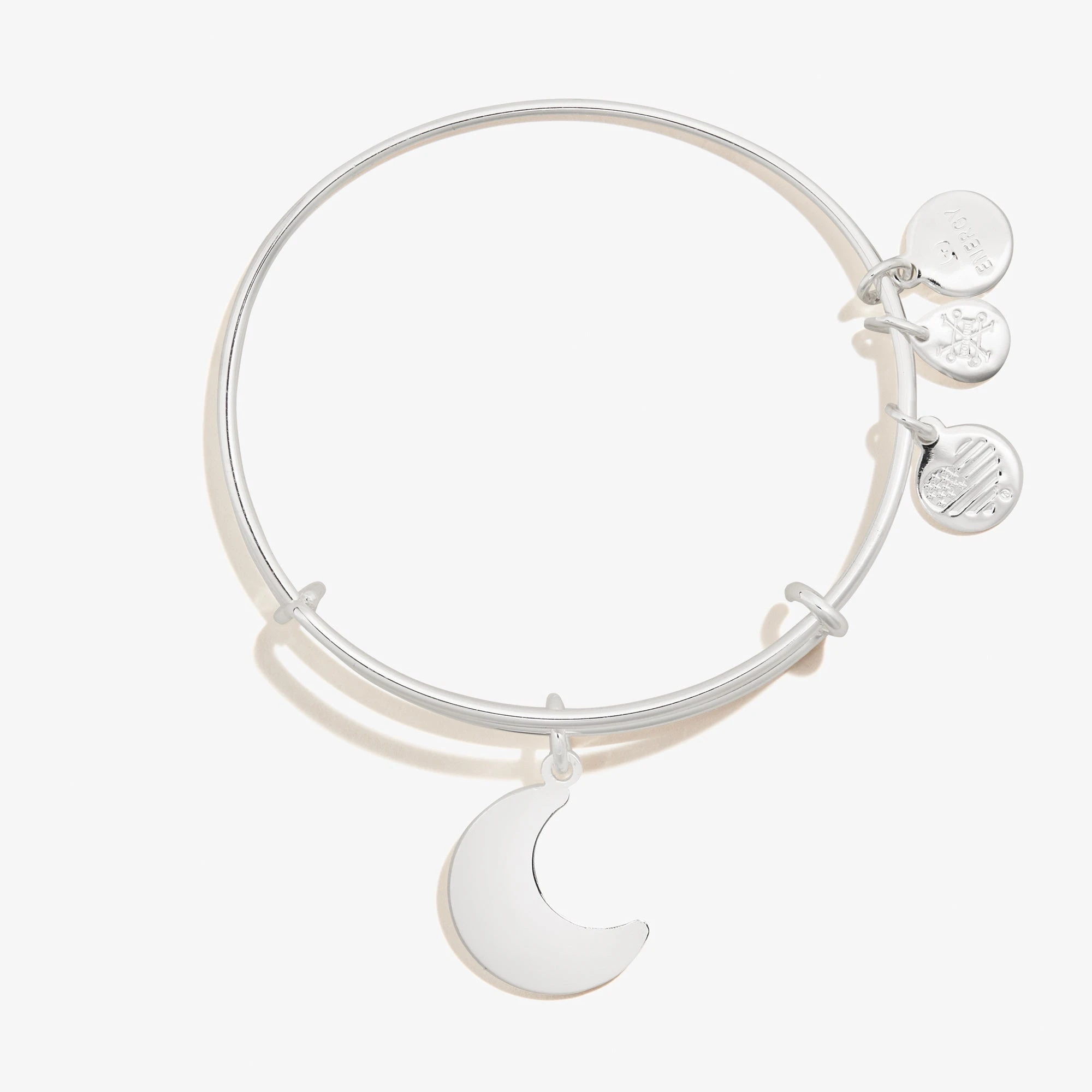 Engravable Moon Charm Bangle 3 Engravable Moon Charm Bangle