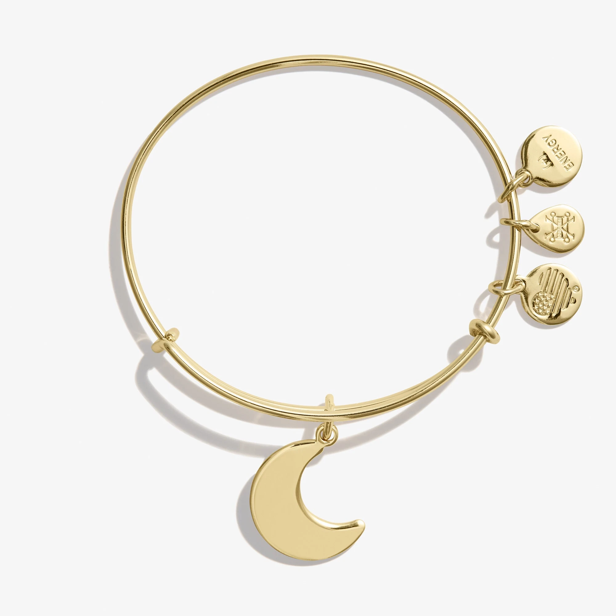 Engravable Moon Charm Bangle 5 Engravable Moon Charm Bangle - Image 3