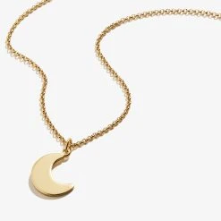 Engravable Moon Charm Necklace, 19'' -Alex And Ani Bracelets Shop engravable moon charm necklace adjustable 19 front EN21ENMNSG 2