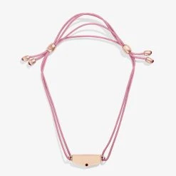Engravable Shield Cord Bracelet, Mauve