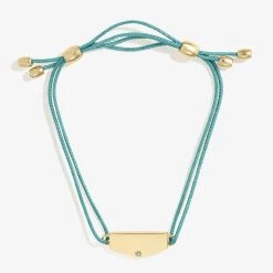 Engravable Shield Cord Bracelet, Poseidon