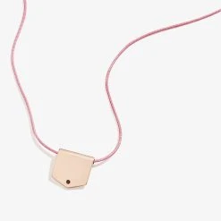 Engravable Shield Cord Necklace, Mauve -Alex And Ani Bracelets Shop engravable shield cord necklace mauve side AA686822SR