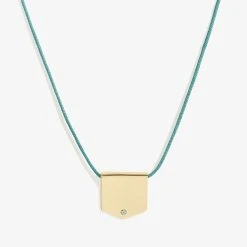 Engravable Shield Cord Necklace, Poseidon