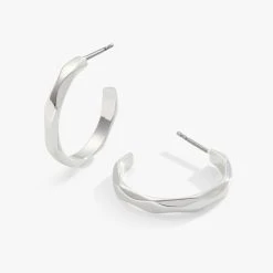 Faceted Hoop Earrings -Alex And Ani Bracelets Shop faceted hoop earrings AA749123SS