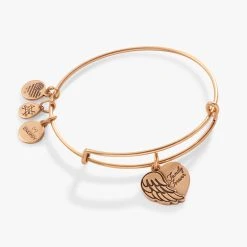 'Family Forever' Angel Wing Heart Charm Bangle -Alex And Ani Bracelets Shop family forever angel wing heart charm bangle AA700722RG