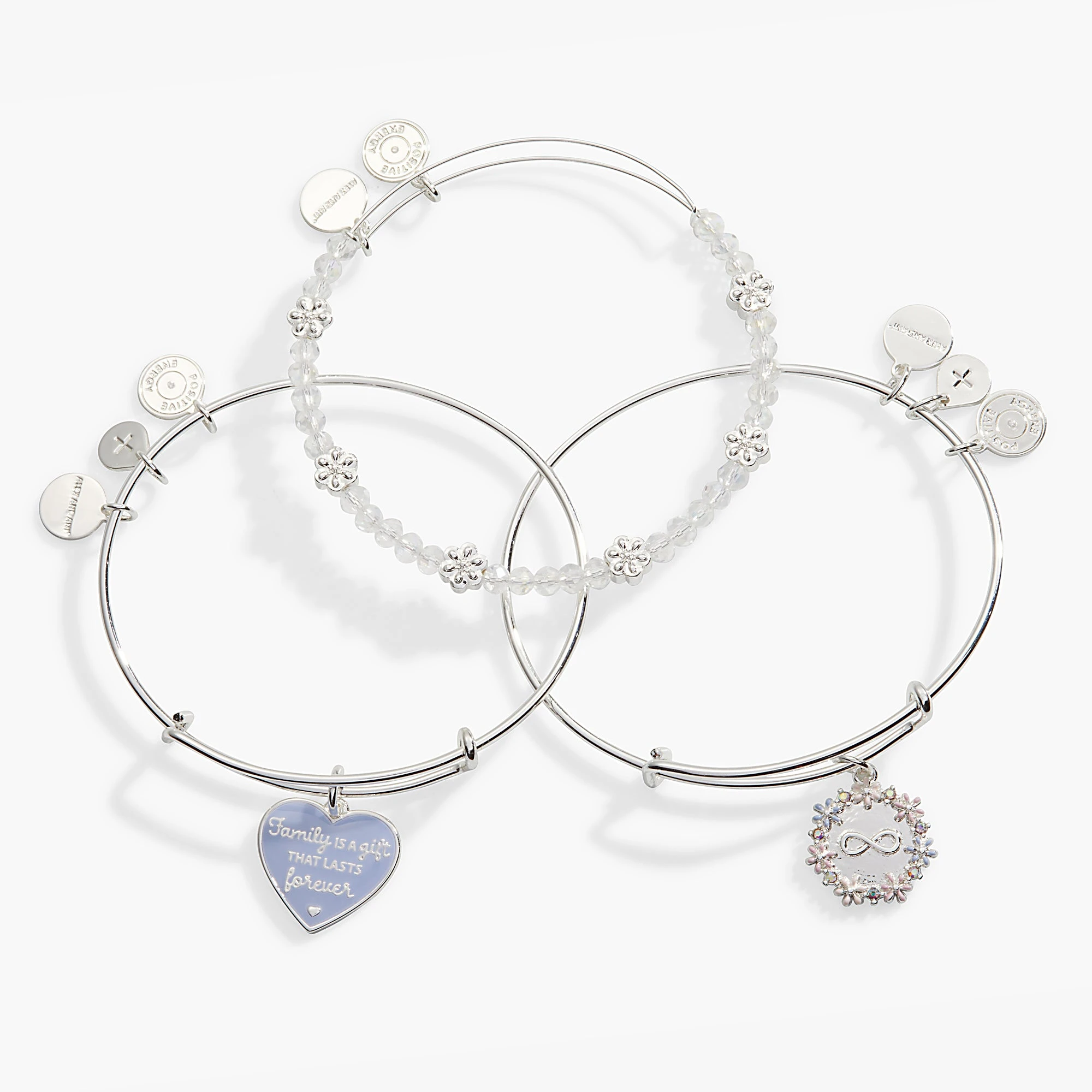 'Family Is A Gift That Lasts Forever' Charm Bangle Bracelet, Set Of 3 5 'Family Is A Gift That Lasts Forever' Charm Bangle Bracelet, Set Of 3 - Image 3