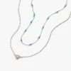 Delicate Heart Necklace, Reconstituted Turquoise
