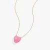 Gemstone Heart Necklace, Reconstituted Pink Agate -Alex And Ani Bracelets Shop gemstone heart necklace pink front AA7517PA23SG