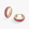 Gemstone Hoop Earrings, Reconstituted Pink Agate -Alex And Ani Bracelets Shop gemstone hoop earrings pink AA7522PA23SG