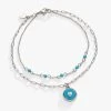 Heart Double Row Bracelet, Reconstituted Turquoise 1 Heart Double Row Bracelet, Reconstituted Turquoise -Alex And Ani Bracelets Shop gemstone symbol double row bracelet blue front AA7521TU23SS