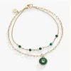 Horseshoe Double Row Bracelet, Reconstituted Malachite 2 Horseshoe Double Row Bracelet, Reconstituted Malachite -Alex And Ani Bracelets Shop gemstone symbol double row bracelet green front AA7521MA23SG