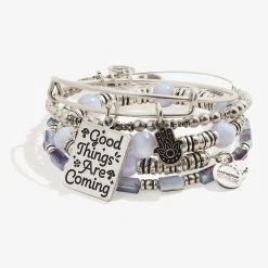 'Good Things Are Coming' Charm Bangles, Set Of 4