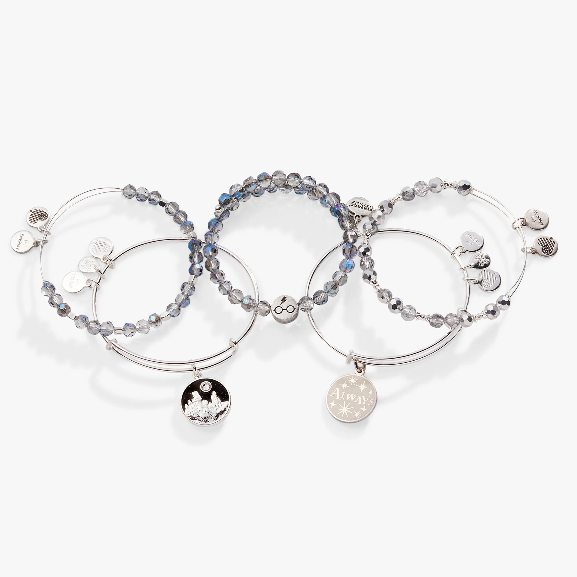 Harry Potter™ 'Always' Charm Bangles, Set Of 5 4 Harry Potter™ 'Always' Charm Bangles, Set Of 5 - Image 2