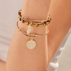 Harry Potter™ Dobby Bangle Bracelets, Set Of 3 -Alex And Ani Bracelets Shop harry potter dobby bangle bracelets set of 3 on model AS655122GSSG