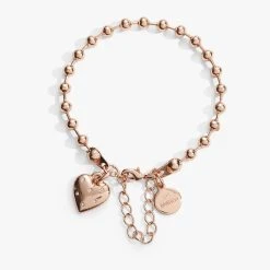 Heart Ball Chain Bracelet -Alex And Ani Bracelets Shop heart ball chain bracelet adjustable front A21EBLVBCSR