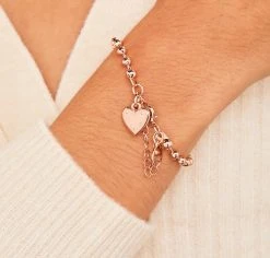 Heart Ball Chain Bracelet -Alex And Ani Bracelets Shop heart ball chain bracelet adjustable model A21EBLVBCSR