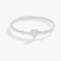 Heart Clip Bangle Bracelet