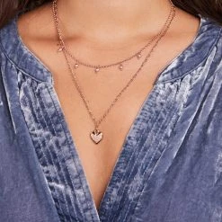 Heart Layered Necklace 7 Heart Layered Necklace -Alex And Ani Bracelets Shop heart layered necklace A21ENLVSR