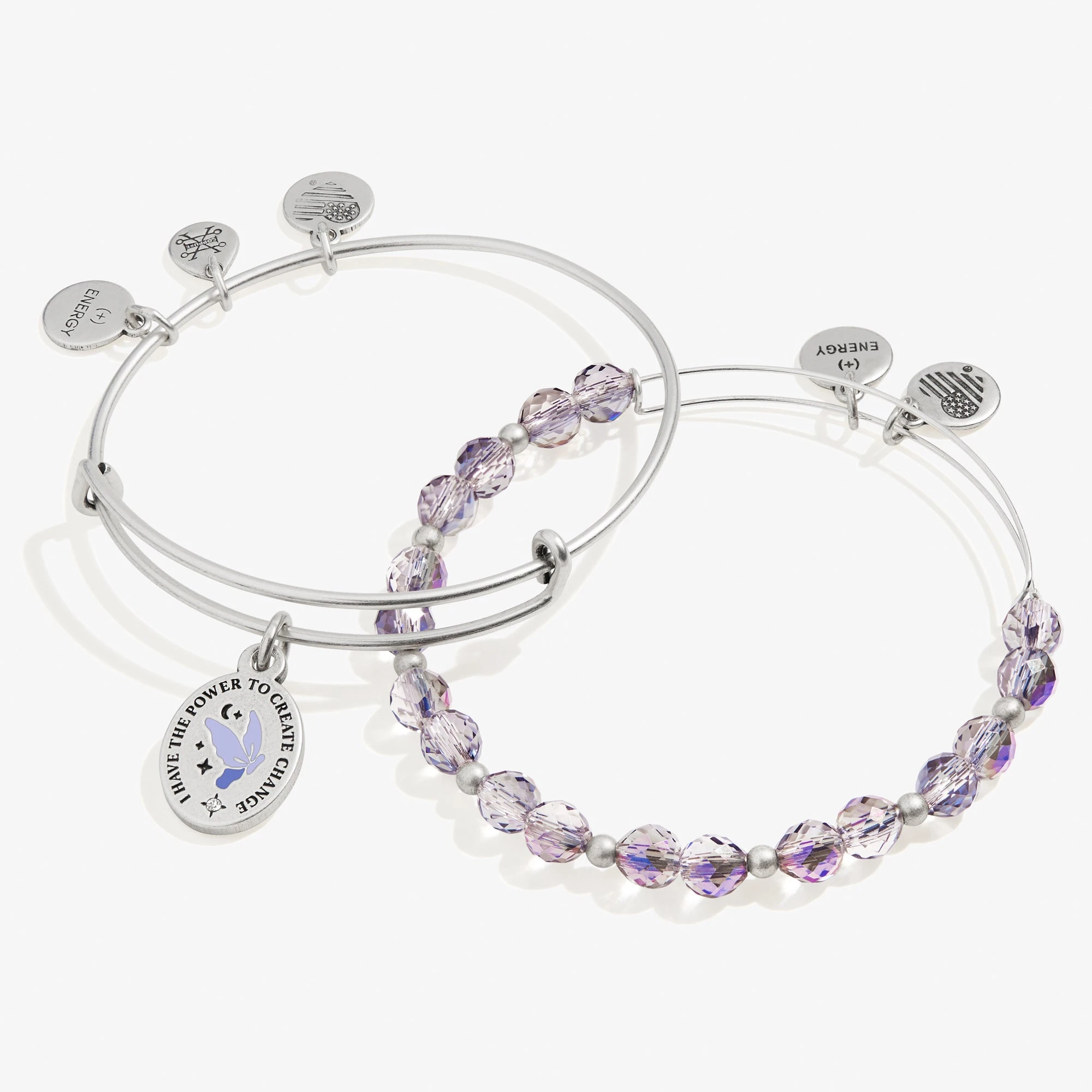 'I Have The Power To Create Change' Charm Bangles, Set Of 2 4 'I Have The Power To Create Change' Charm Bangles, Set Of 2 - Image 2