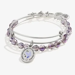 'I Have The Power To Create Change' Charm Bangles, Set Of 2