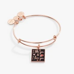'I Like You + I Love You' Charm Bangle Bracelet