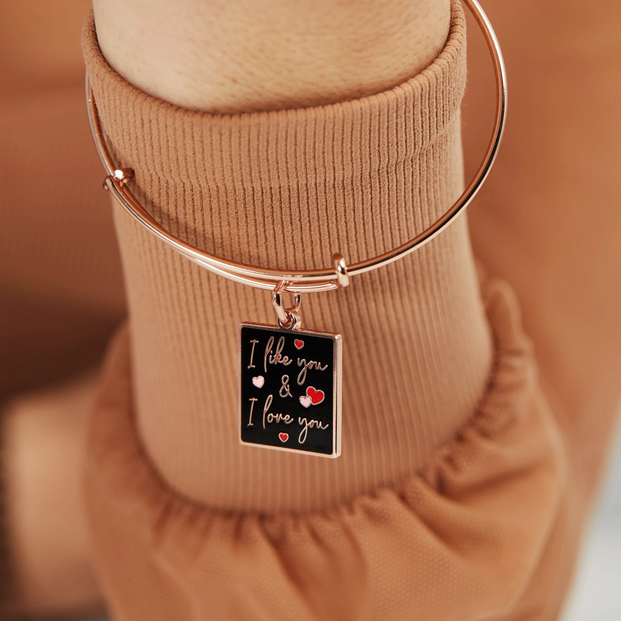 'I Like You + I Love You' Charm Bangle Bracelet 4 'I Like You + I Love You' Charm Bangle Bracelet - Image 2