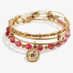 'I Trust The Strength Of My Soul' Charm Bangles, Set Of 3