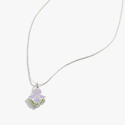 Iris Flower Mantra Charm Necklace