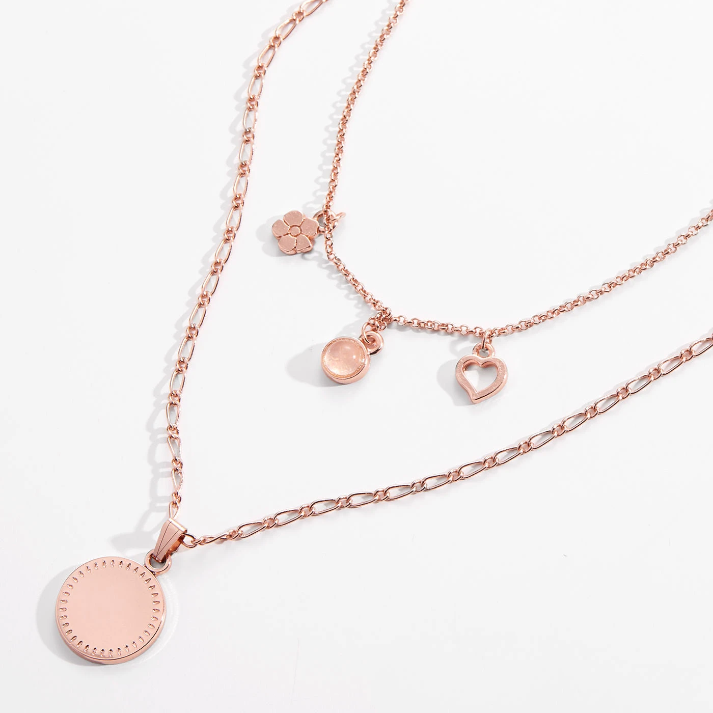 Engravable Joy + Love Multi-Charm Layered Necklace 5 Engravable Joy + Love Multi-Charm Layered Necklace - Image 3