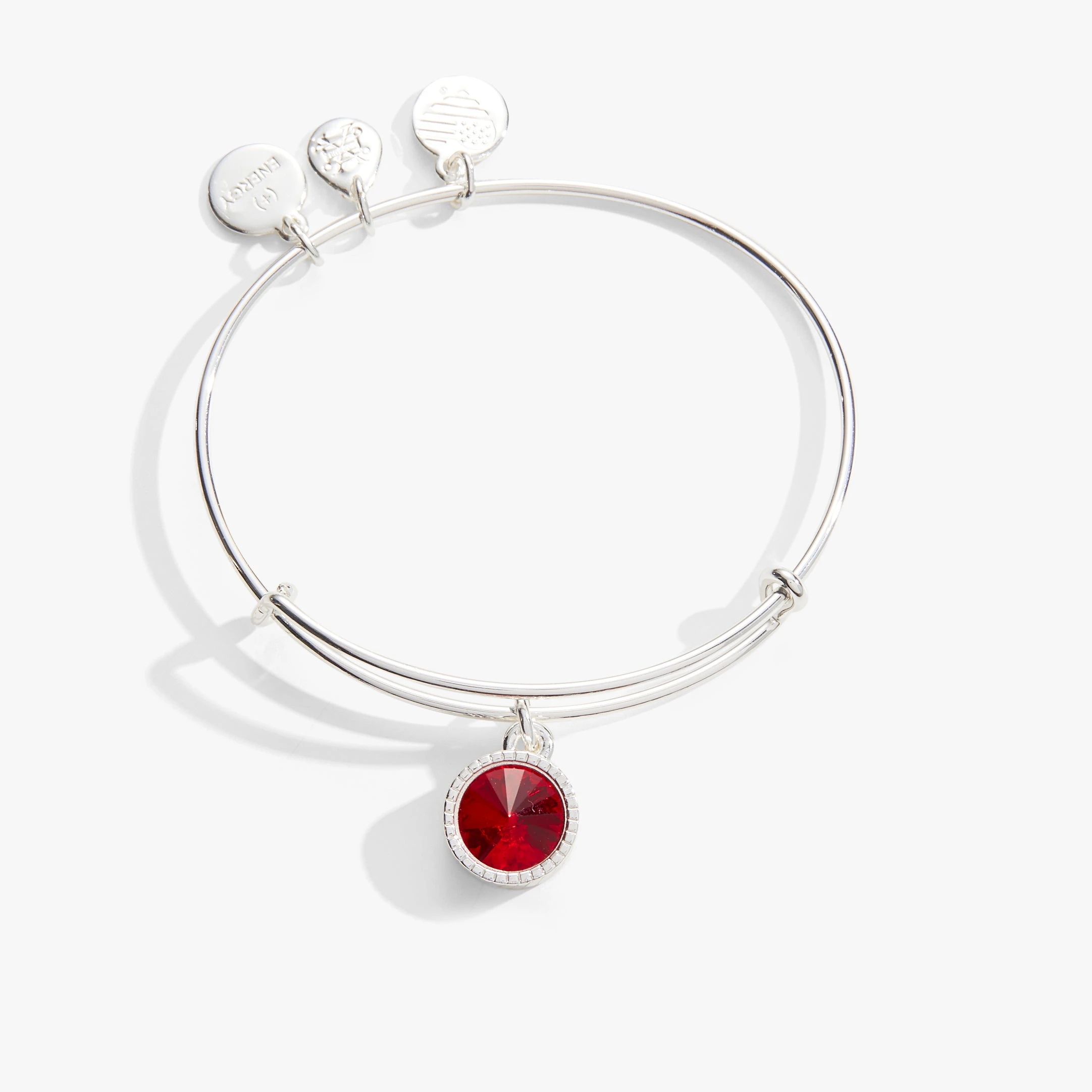 July Birthstone Charm Bangle, Ruby 3 July Birthstone Charm Bangle, Ruby