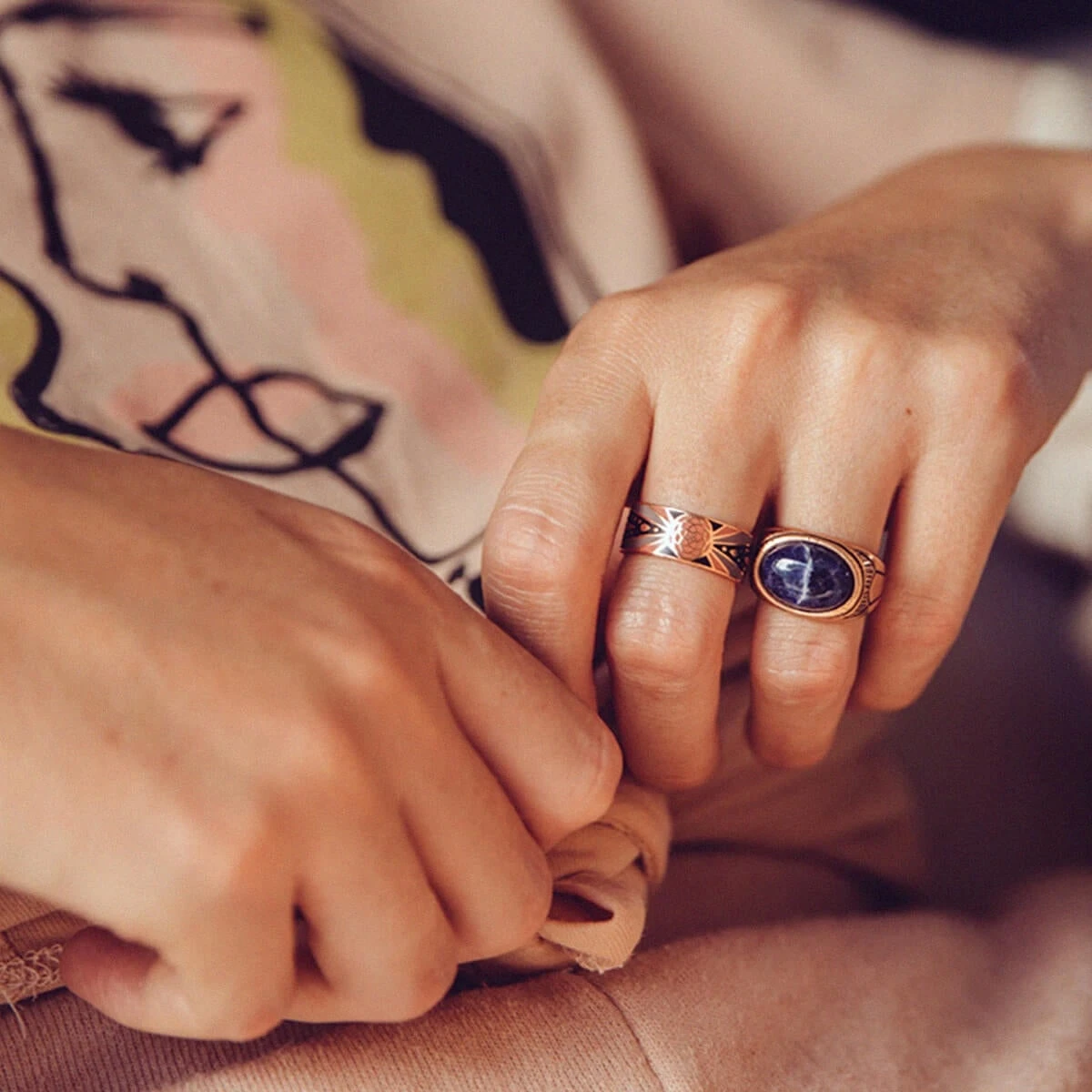 Sodalite Gemstone Signet Ring 6 Sodalite Gemstone Signet Ring - Image 4
